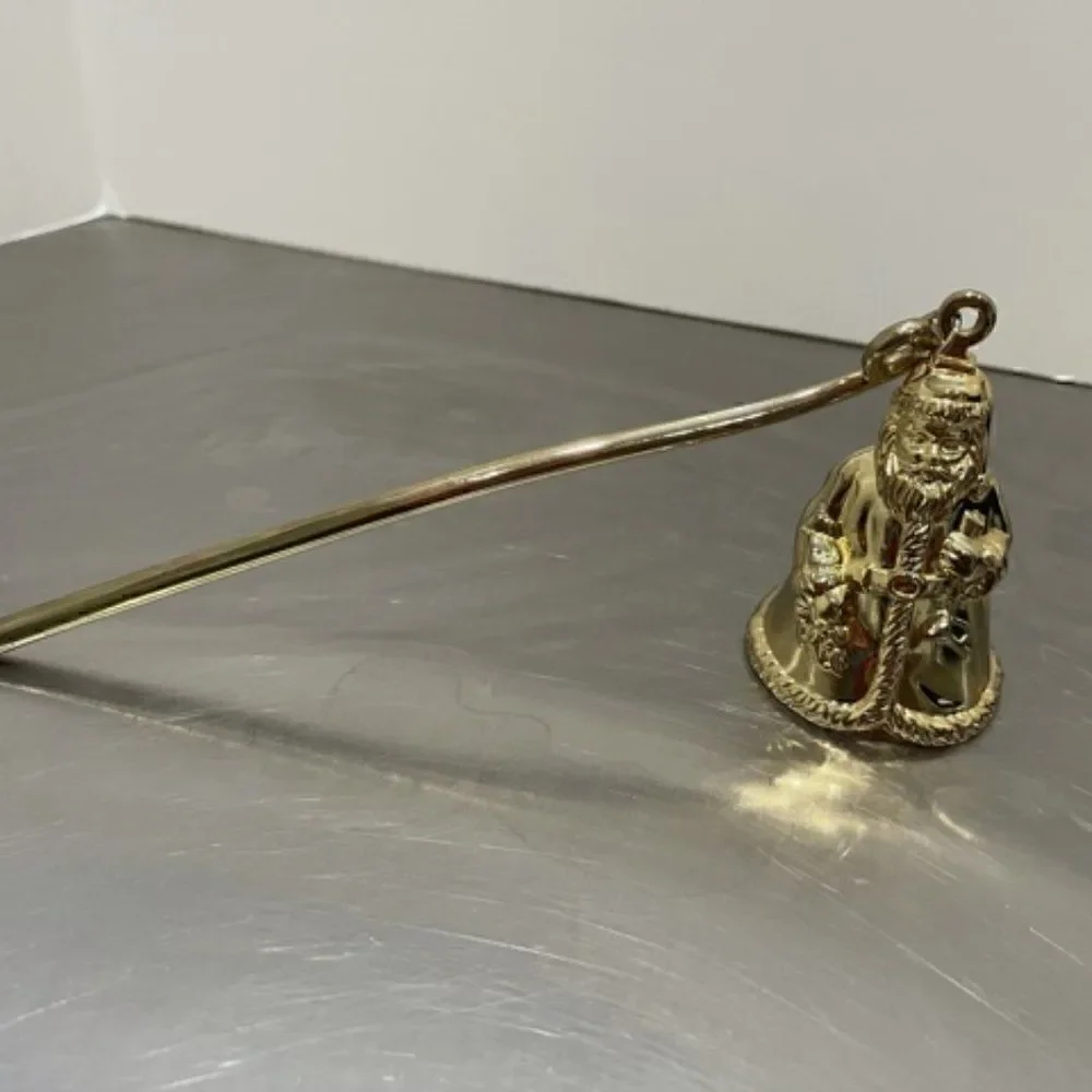 The Bombay Company Santa Claus Candle Snuffer Gold-Tone Cast Metal The Bombay Co